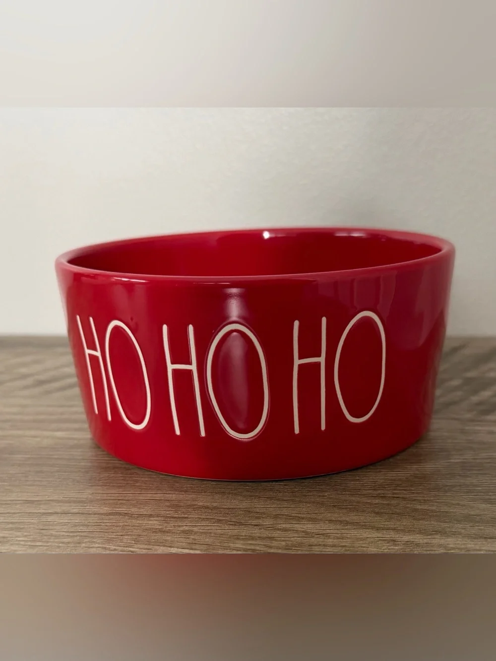Rae Dunn Artisan Collection Ho Ho Ho Red Ceramic Pet Bowl
